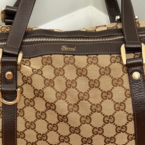 Gucci Vintage Brown Monogram Canvas Shoulder Bag and Dust Bag - Picture 5 of 16